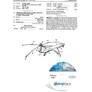 NEW Patent CD for VERTICAL TAKEOFF AND LANDING AIRCRAFT AND METHOD OF 