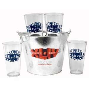Super Bowl XLIV Beer Bucket and Plastic Pint Set  NFL Super Bowl 44 