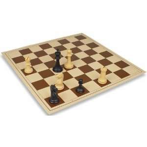   Brown & Beige Vinyl Rollup Chess Board 2 3 8 Squares: Toys & Games