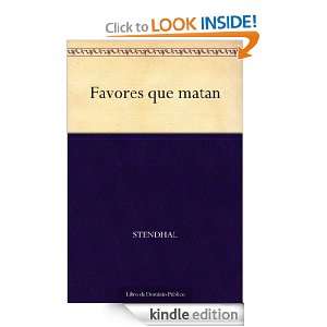 Favores que matan (Spanish Edition): Stendhal:  Kindle 