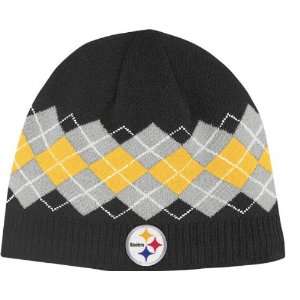  Pittsburgh Steelers Argyle Cuffless Knit Hat: Sports 