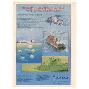  1986 Kongsberg Penguin Anti Ship Missile Helicopter Print 