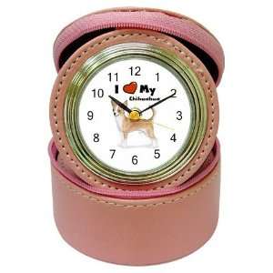  I Love My Chihuahua Jewelry Case Travel Clock: Home 