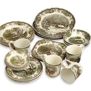 Johnson Brothers Friendly Village 28 Piece Set with Square Accent 