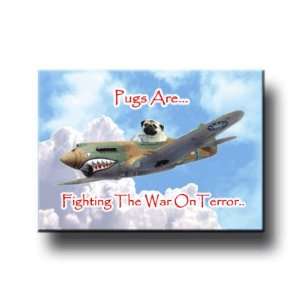  Pug War On Terror Fridge Magnet (Fawn): Everything Else