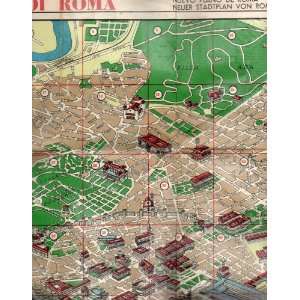 Vintage Map of Rome Italy PIANTA MONUMENTALE DI ROMA (Nuevo Plano de 