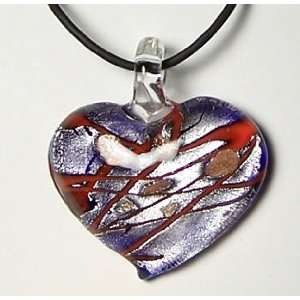    Murano art glass Pendant necklace heart 1024 