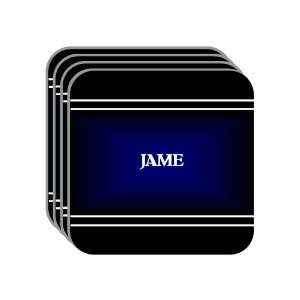 Personal Name Gift   JAME Set of 4 Mini Mousepad Coasters (black 