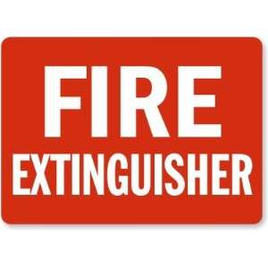  Fire Extinguisher (white on red) Laminated Vinyl Sign, 10 