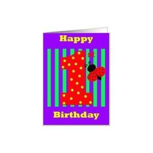  happy Birthday Lady Bug One Year Old Card: Toys & Games
