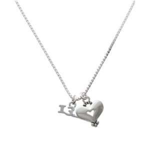  Half Marathon   13.1 and Silver Heart Charm Necklace 