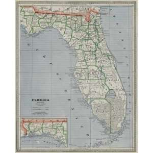  Cram 1883 Antique Map of Florida   $119: Office Products
