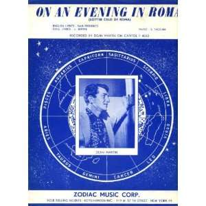 On An Evening In Roma (Sotter Celo De Roma) Vintage 1959 Sheet Music 