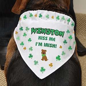  Personalized Dog Bandana   Irish Shamrocks: Pet Supplies