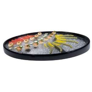  Gourmet Display Oval Chilled Platter W/ Textured Acrylic 