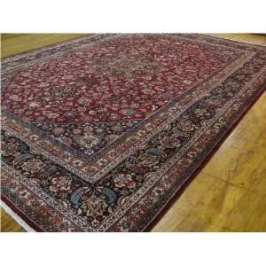  98 x 133 Red Persian Hand Knotted Birjand Rug: Furniture 