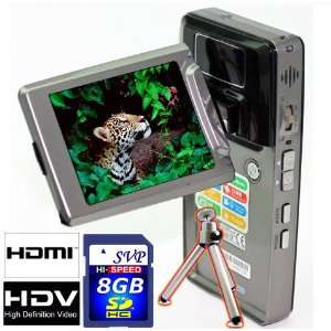 SVP T200 Black 1280x720p True HD Camcorder with 2.5 Flip LCD (8GB SVP 