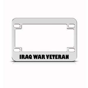 Iraq War Veteran Metal Bike Motorcycle license plate frame Holder