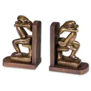  UT17070   Distressed Copper Finish Figurine Book Ends 