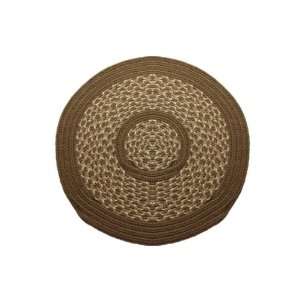  1776   Brown Tweed Block   Round Braided Rug (3)