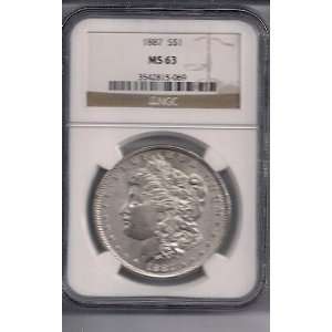  1887 MORGAN DOLLAR NGC MS 63 