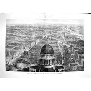  1892 VIEW LONDON ST. PAULS CATHEDRAL RIVER THAMES: Home 