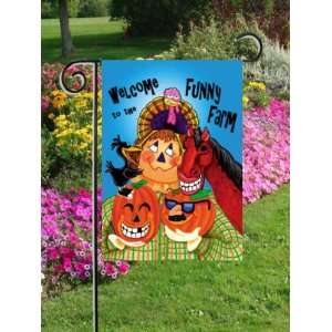  Fall Welcome to the Funny Farm Mini Flag: Patio, Lawn 