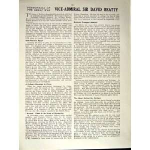   1914 15 WORLD WAR PORTRAIT VICE ADMIRAL DAVID BEATTY: Home & Kitchen