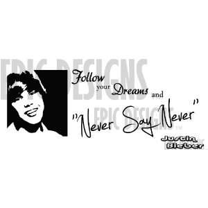   dreams and never say never. cute music wall art wall sayings quotes