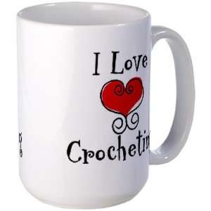  I Love heart Crocheting Cute Large Mug by  