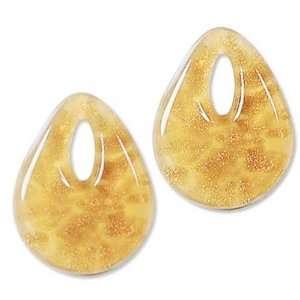  Murano Style Glass Copper Foil Amber Small Drops For 