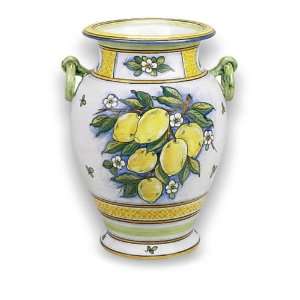 Italian Pottery, Ornato Collection, Deruta Bianco Fresco, Two Handled 