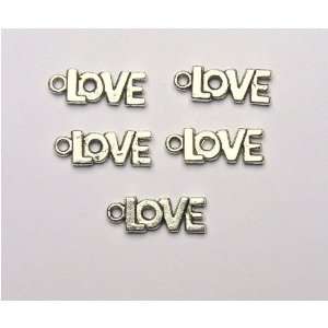  Love Charms   Silver Plated   Qty 10: Kitchen & Dining