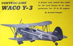 Vintage WACO Y 3 Biplane UC Mechanix Illustrated Model Airplane PLAN 