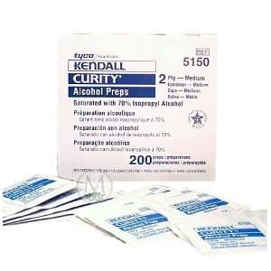  Kendall Curity Alcohol Preps 2 Ply (Medium (Box of 200 