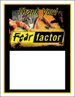 Set of 10 Fear Factor Personalized Ticket Invitations  