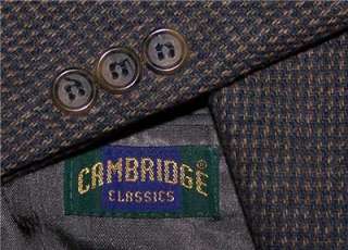 42R Cambridge LAMBSWOOL Navy Green TWEED sport coat suit blazer jacket 