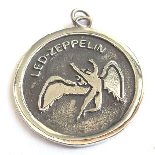 SILVER 925 Led Zeppelin Swan Song ZOSO PENDANT Necklace  