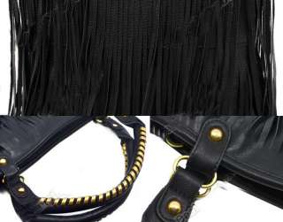 Punk Tassel Fringe Womens Fashion Leather handbag Shoulder Bag  