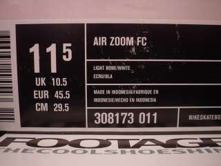 2004 Nike Air Zoom FC SB GINO IANUCCI LIGHT BONE WHITE SILVER BLACK DS 