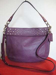 NWT COACH STUD CONVERTIBLE ZOE BAG 15237 EGGPLANT  