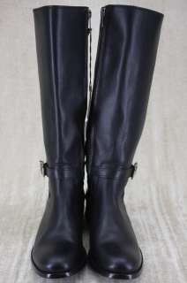   Tall stretch Goring Zip Black Leather Riding Boots size 10  