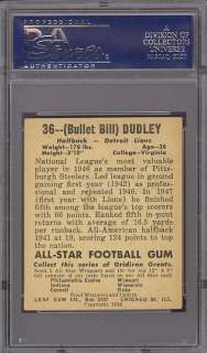1948 Leaf #36 Bill Dudley Rookie HOF Lions PSA 5 *272644  
