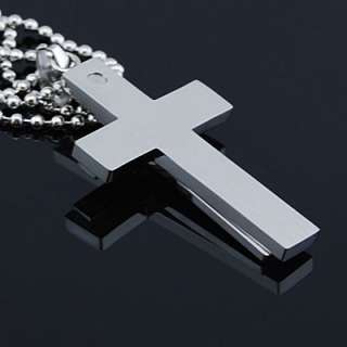 Mens Stainless Steel Fashion Cross Pendant Necklace 61  