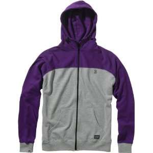  Plan B Contrast Zip Hoody Sweater Small Purple Grey Skate 