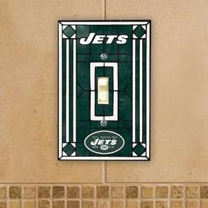 New York Jets NFL Art Glass Switch Plate: Sports 