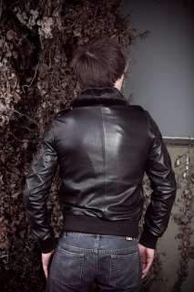 BS109 HOMME leather jacket M vintage FREESHIPPING D0R  
