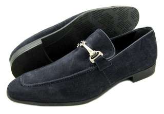 New Ermenegildo Zegna Mens Navy Suede Loafers Shoes US Size 7.5 $495 