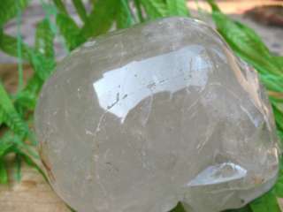 Carved clear quartz Crystal Gem Stone skull reiki heali  