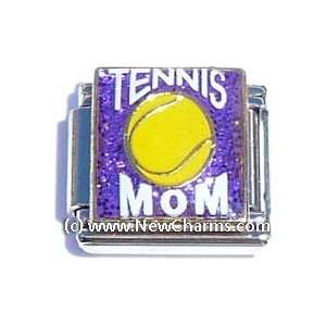    Tennis Mom On Purple Italian Charm Bracelet Jewelry Link: Jewelry